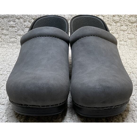 Dansko Gray Microbuck Nubuck Clogs Shoes Womens 40 US 10 NEW NWOB - Picture 3 of 10